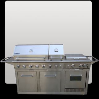 Jenn Air Stainless Grill w Oven Griddle and Ice Box