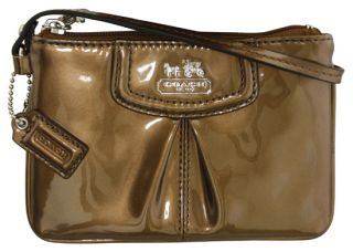 Coach Madison Patent Leather Small Wristlet Wallet Copper New