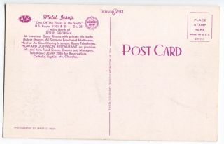  Vintage Jesup GA Georgia Postcard Howard Johnsons and Jesup Motel
