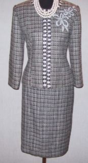 Spenser Jeremy Boucle Skirt Dress Jacket Suit M