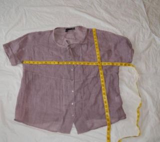 Eileen Fisher 100 Linen Blouse Shirt Large L Purple