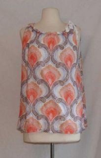 Anthropologie Ric Rac Net Floral Tank Top Large L White