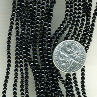 Black Onyx Itty Bitty 2mm Round Beads 16 Strand Tiny