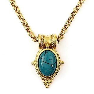 Egyptian Jewelry Turquoise Revival Pendant 18 Chain