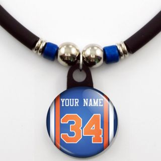  Knicks Personalized Basketball Jersey Necklace With Your Name & Number