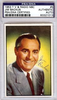 Jim Backus Autographed Signed 1953 Bowman Card PSA DNA 83321013