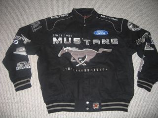 New NASCAR Ford Mustang Mens Twill Jacket Size XL by JH Design