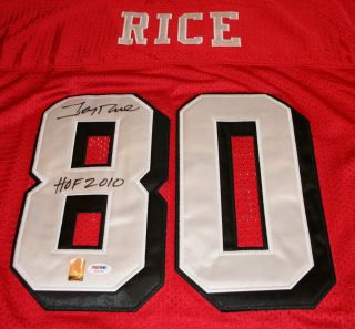 Jerry Rice Signed San Francisco 49ers HOF 2010 Jersey Auto PSA DNA