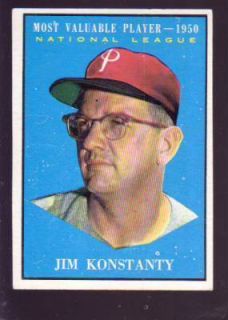 Phillies Jim Konstanty 1961 Topps Card 479 1950 MVP