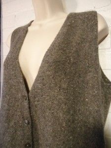 Dark Gray Tweed Wool Cashmere Blend Sweater Vest J Jill Size M