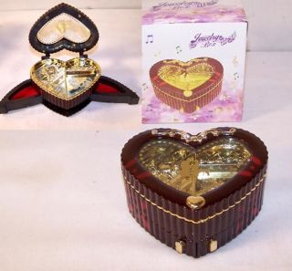 HEART SHAPED JEWELRY BOXES ring storage musical box GIRLS necklace