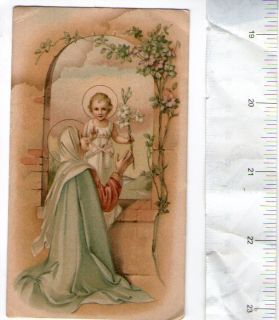 Jesus Christ Child Virgin Mary German Holy Card Poetry on The Back