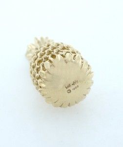 14k Gold Diamond Cut Hawaii Pineapple Bracelet Charm Pendant 7g 37mm