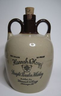  Antique Early Stoneware Whiskey Jug 1 Gallon Hannah & Hogg Chicago