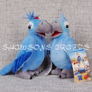 Rio Plush Stuffed Toy Birds 8 5 Blu Jewel Macaw Set