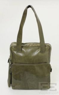 Jil Sander Olive Green Leather Shoulder Bag