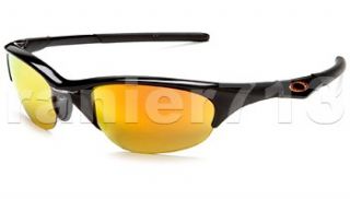 New Oakley Half Jacket Sunglasses Jet Black Fire Iridium
