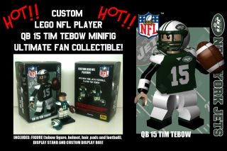 Custom Lego Football Player NY Jets Tim Tebow Collectors Set