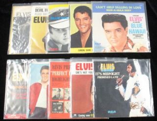 Lot of 10 Vintage Elvis Presley 45s RPM with Original Cover EXC See