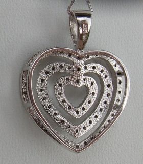 10kt White Gold DIAMOND HEART Pendant [3/4 ctw H I/SI2] w/14kt Chain