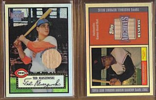 2001 topps archives Ted Kluszewski game used bat,book value $25