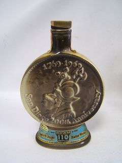 Jim Beam Decanter San Diego 200th Anniversary Bottle 1769 1969