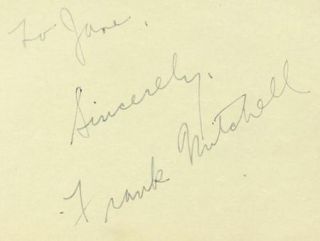 Frank Mitchell Vintage 1930s Original Signed Album Page Autographed