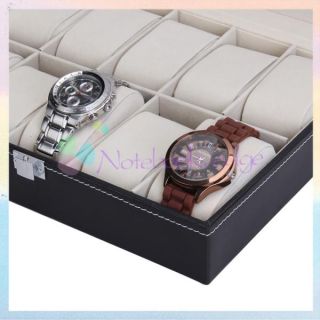 10 Grid Watch Display Box Showcase Storage Case Organizer Jewelry