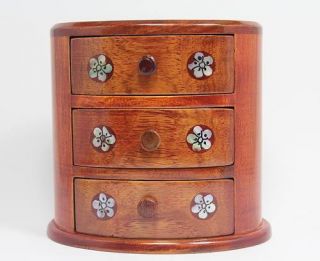 Chinas Manual Painting Flowers Old Wooden Jewelry Box★★