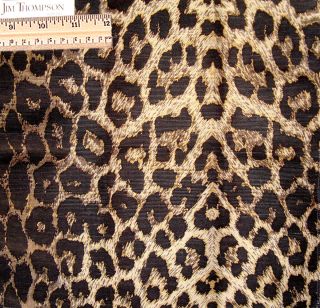 Jim Thompson Leopard Handwoven Silk Fabric 12 x 11 5