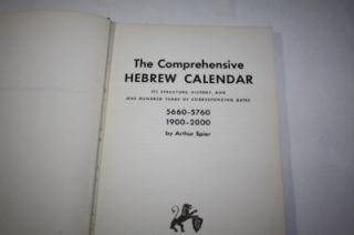 Comprehensive Hebrew Calendar 1900 2000 A Must Have