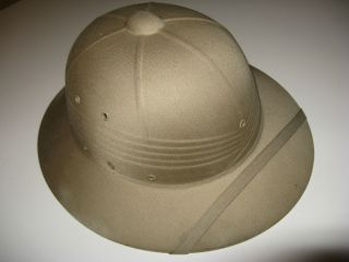 WWII USMC USN Sun Helmet with Chin Strap in Excellent Condition
