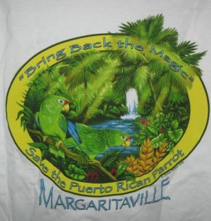 Jimmy Buffett Margaritaville Tshirt L T Puerto Rican Parrot Recovery