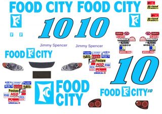 10 Jimmy Spencer Food City Monte Carlo 1 24th 1 25th Scale Waterslide