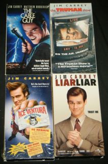 Jim Carrey 4 VHS Movie Set Cable Guy Liar Liar Truman Show Ace Ventura