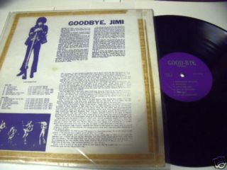 Jimi Hendrix Goodbye Jimi LP Record Album Live UK Tracks 1967 68