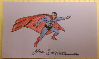 Autographed Sketches Joe Shuster Superman Co Creator