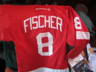 Older DETROIT RED WINGS #8 Jiri Fischer Jersey Small Sewn Letters
