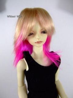 Wig Mini Super Dollfie BJD Hujoo JoJo Blonde Hot Pink