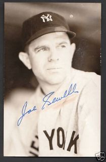 Joe Sewell Signed Autographed Baseball Postcard HOF