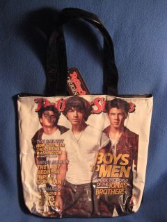 Rolling Stone The Jonas Brothers Joe Womens New Shiny Tote Hand Bag