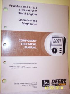 John Deere 6105 6125 Diesel Engine Technical Manual JD