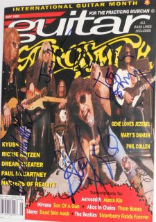  Group Signed Autographed Guitar Magazine Steven Tyler Joe Perry