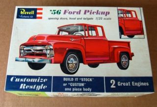 Vintage 1 25 Revell 1956 Ford Pickup Kit Unbuilt in Box Opening Doors