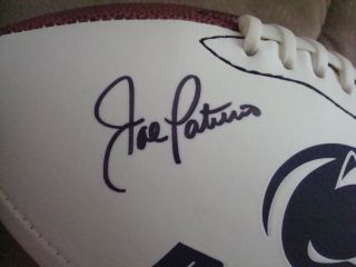 Joe Paterno Autograph Penn State Logo Full Size Football w COA