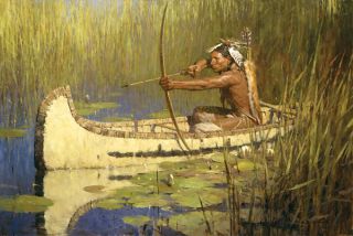 Liang Solitary Hunter Native American Giclee Canvas
