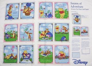 Winnie The Pooh Seasons of Adventure Fabric Book Panel Licensed