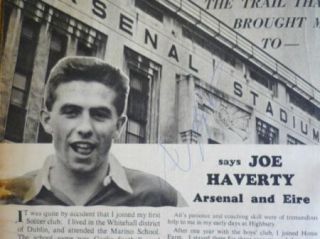 Joe Haverty Arsenal Derek Hennin Bolton Wanderers Hand Signed 1950S