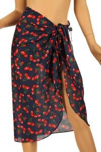 New Dolce Gabbana D G Cherry Print Beachwear Cover Up Skirt II S