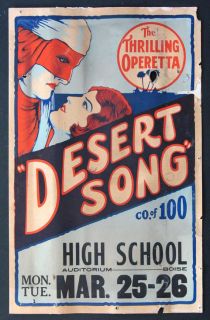 The Desert Song John Boles Carlotta King 1929 Window Card B